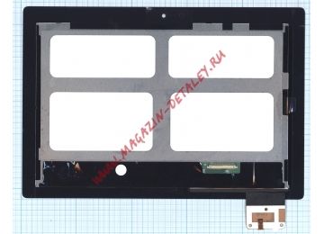 Дисплей (экран) в сборе (матрица Q101IRE-LA1 + тачскрин) для Lenovo S6000 черный