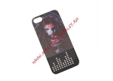 Защитная крышка с блестками Девушка вампир с кубком для Apple iPhone 5, 5s, SE, светится при звонке