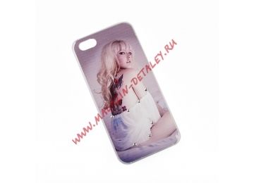 Защитная крышка со стразами Девушка блондинка для Apple iPhone 5, 5s, SE коробка