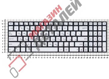 Клавиатура для ноутбука Asus N541 серебристая