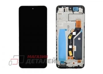 Дисплей (экран) в сборе с тачскрином для Tecno Pova Neo 2 (LG6n) черный с рамкой (Premium LCD)