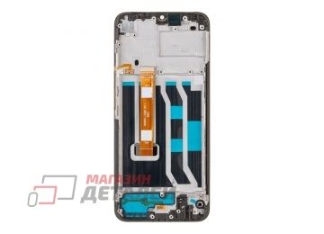 Дисплей (экран) в сборе с тачскрином для Realme C21Y (RMX3263) черный с рамкой (Premium LCD)