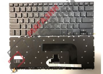 Клавиатура для ноутбука Asus BU201, BU403UA, BU403 черная с трекпойнтом и подсветкой