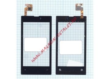 Сенсорное стекло (тачскрин) для Nokia Lumia 520 черный