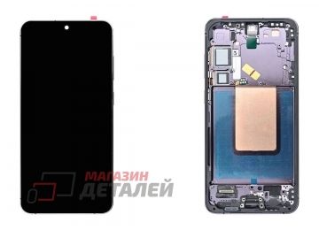 Дисплей (экран) в сборе с тачскрином для Samsung Galaxy S24 Plus 5G S926B черный с рамкой OLED полноразмерный