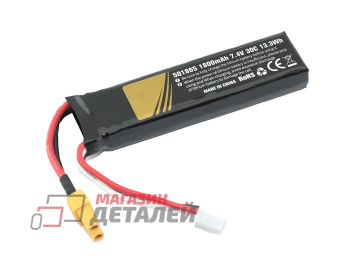 Аккумулятор для радиоуправляемой модели 7.4V 1800mah 451865 разъем XT30-plug Li-Pol