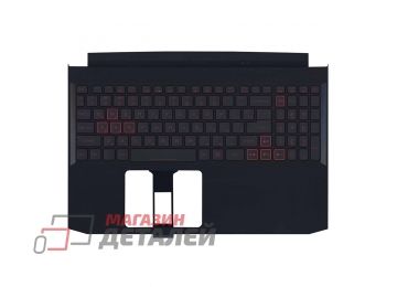 Клавиатура (топ-панель) для ноутбука Acer Nitro5 AN515-44 черная с черным топкейсом