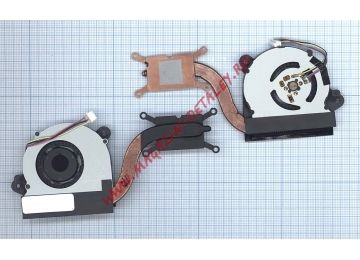 Система охлаждения (радиатор) в сборе с вентилятором для ноутбука Asus VivoBook S200E,Q200E, X200E (версия 2)