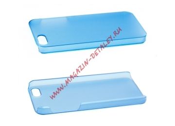 Защитная крышка для Apple iPhone 5, 5s, SE ультратонкая синяя, матовый пластик, европакет
