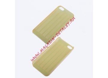 Защитная крышка для Apple iPhone 5, 5s, SE ультратонкая с полосками желтая