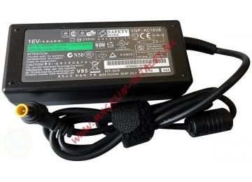 Блок питания (сетевой адаптер) для ноутбуков Sony Vaio 16V 4A 65W 6.5x4.4 мм с иглой черный, с сетевым кабелем
