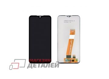 Дисплей (экран) в сборе с тачскрином для Samsung Galaxy A01 SM-A015F черный с узким коннектором (Premium SC LCD)