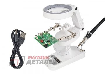 Держатель TH7031 с лупой 5х10х90мм 32LED