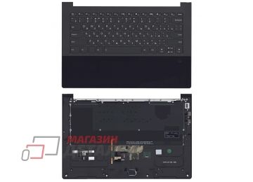 Клавиатура (топ-панель) для ноутбука Lenovo Yoga 9-14ITL5 черная с черным топкейсом