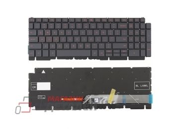Клавиатура для ноутбука Dell G15 5510, 5511, 5515 черная без рамки с подсветкой (английская раскладка)