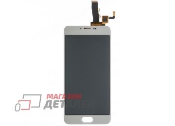 Дисплей (экран) в сборе с тачскрином для Meizu M5 белый