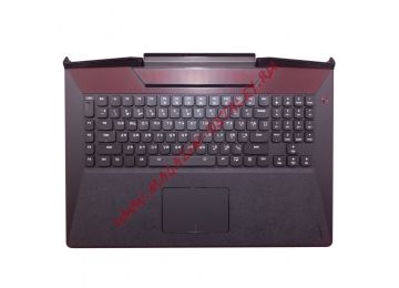 Клавиатура (топ-панель) для ноутбука Lenovo Y900-17ISK чёрная с черным топкейсом