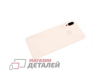 Задняя крышка аккумулятора для Huawei Nova 3e со стеклом камеры и сканером отпечатка пальца розовая Premium
