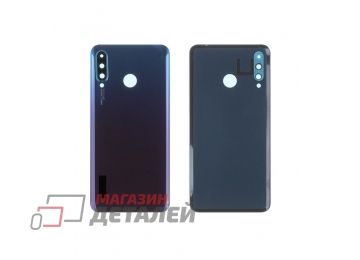 Задняя крышка аккумулятора для Huawei P30 Lite (24MP) со стеклом камеры синяя