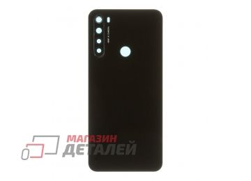 Задняя крышка для Xiaomi Redmi Note 8, 8 2021 со стеклом камеры (черный)