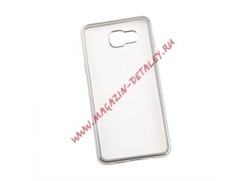 Силиконовый чехол Protective Case для Samsung Galaxy A5 2016 TPU прозрачный с сереб. хром рамкой