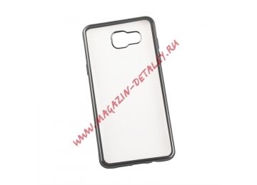 Силиконовый чехол Protective Case для Samsung Galaxy A5 2016 TPU прозрачный с черной хром рамкой