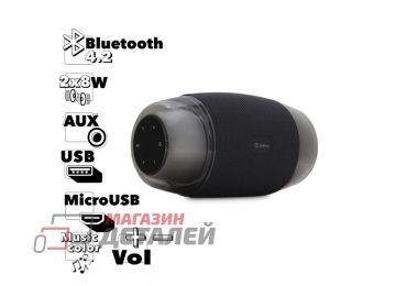 Bluetooth колонка Zetton ZTCEBTRGBSPG9RU LED светомузыка, AUX, USB, 2 х 8Вт серая