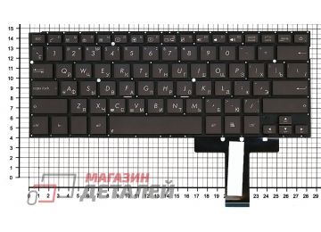 Клавиатура для ноутбука Asus UX31 UX31A UX32 черная под подсветку плоский Enter