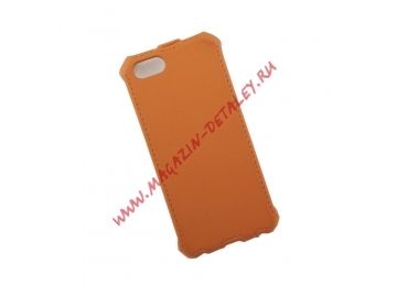 Чехол из эко – кожи LP для Apple iPhone 5, 5s, SE раскладной, оранжевый