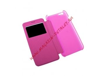 Чехол из эко – кожи LP для Apple iPhone 6, 6s Plus раскладной с окошком, розовый