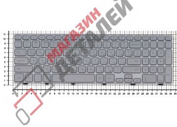 Клавиатура для ноутбука Dell Inspiron 15-7000 7537 серебристая с подсветкой