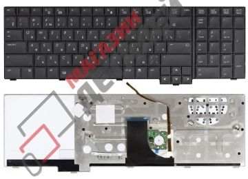 Клавиатура для ноутбука HP Elitebook 8740W черная с трекпойнтом и подсветкой