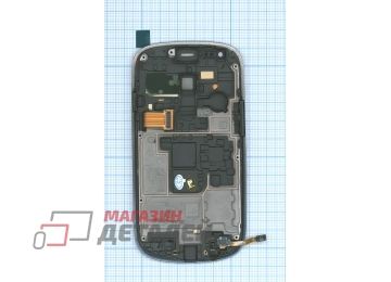 Дисплей (экран) в сборе с тачскрином для Samsung Galaxy S3 mini GT-I8190 черный с рамкой