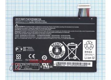 Аккумулятор BAT-714 для планшета Acer Iconia Tab A110 3.7V 12.65Wh (3420mAh)