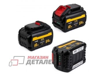 Аккумулятор TopOn для DeWalt XR Flex volt 18V, 9Ah - 54V, 3Ah Li-ion