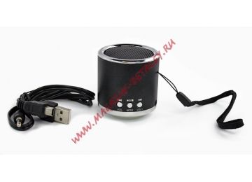 Колонка портативная LP M1 3,5 + USB + microSD + FM радио, встроенный АКБ, металлик, коробка