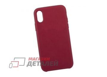 Защитная крышка для iPhone X, Xs Leather Сase кожаная (бордовая)