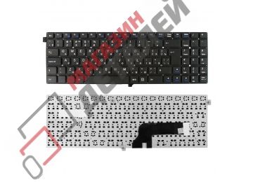 Клавиатура для ноутбука Clevo W550EU W550EU1 черная без рамки, большой Enter