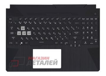 Клавиатура (топ-панель) для ноутбука Asus FX506 FX506U черная с подсветкой