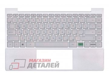 Клавиатура (топ-панель) для ноутбука HP Envy 13-BA серебристый с серебристым топкейсом