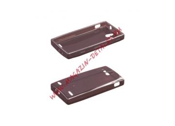 Силиконовый чехол для Sony Xperia U TPU Case черный прозрачный