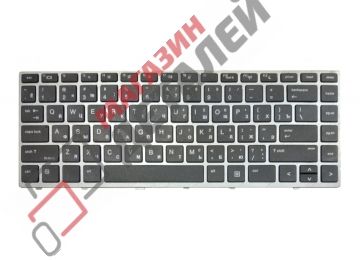 Клавиатура для ноутбука HP ProBook 450 G5, 455 G5, 470 G5 черная с серебристой рамкой, без трекпойнта, с подсветкой