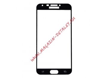 Защитное стекло "LP" для Samsung Galaxy J4 Thin Frame Full Glue с рамкой 0,33 мм 2,5D 9H (черное)