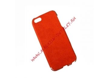 Наклейка на корпус HOCO Slimfit Series Real Leather Case для Apple iPhone 5, 5s, SE оранжевый