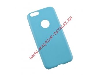 Защитная крышка из эко – кожи LP для Apple iPhone 6, 6s ультратонкая голубая