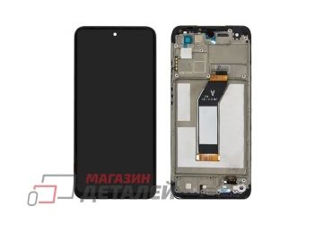 Дисплей (экран) в сборе с тачскрином для Xiaomi Redmi 10 черный с рамкой