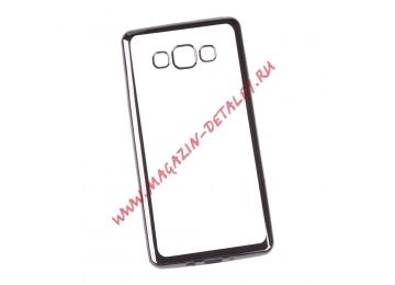 Силиконовый чехол LP для Samsung Galaxy A7 TPU прозрачный с черной хром рамкой