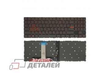 Клавиатура для ноутбука Lenovo Legion Y520-15IKBN черная с подсветкой (красный шрифт)