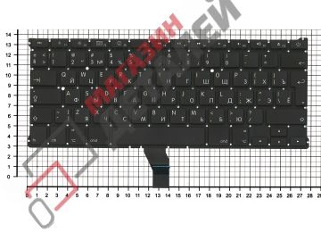 Клавиатура для ноутбука Apple A1369 2010+ черная, большой Enter RU AAA+