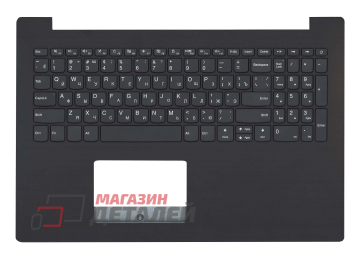Клавиатура (топ-панель) для ноутбука для Lenovo IdeaPad 320-15 черная с черным топкейсом